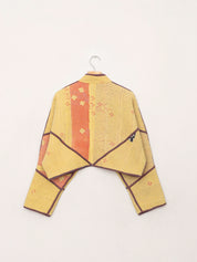 The Kaira Cropped Quilted Patchwork Kantha Jacket