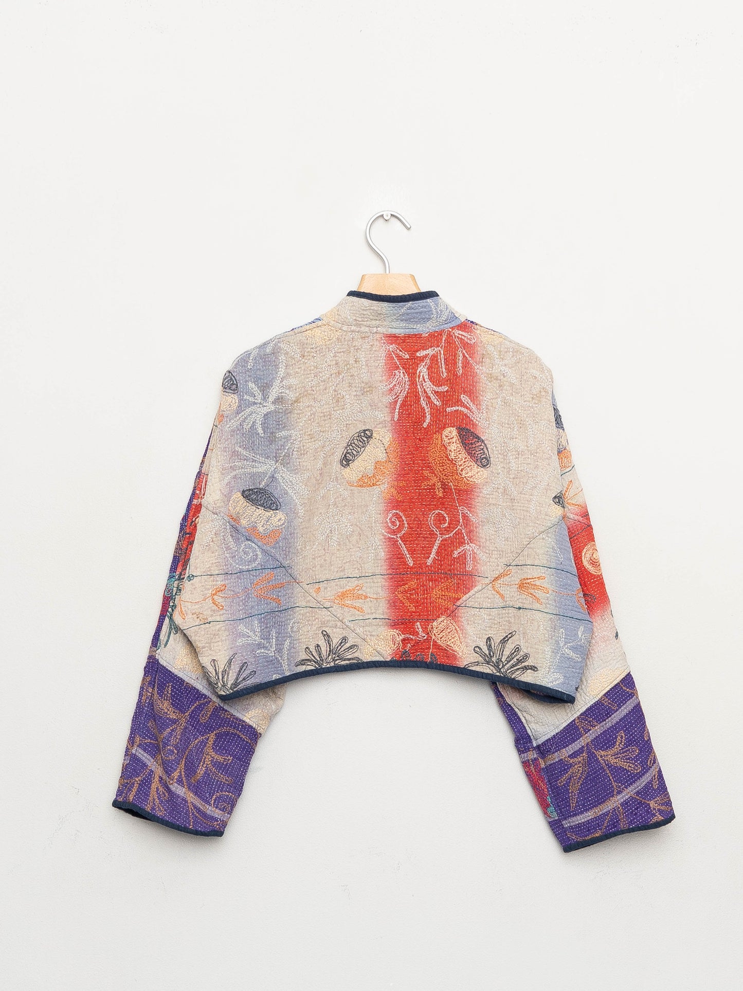 The Kaira Cropped Suzani Quilted Kantha Jacket