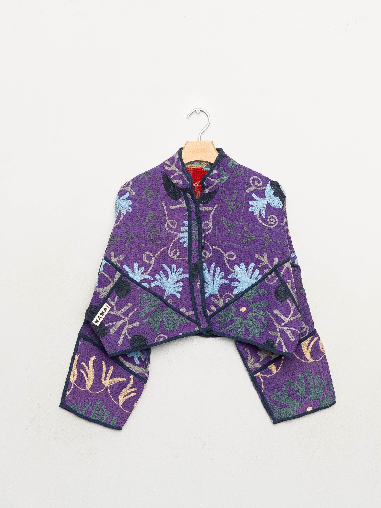 The Kaira Cropped Suzani Quilted Kantha Jacket