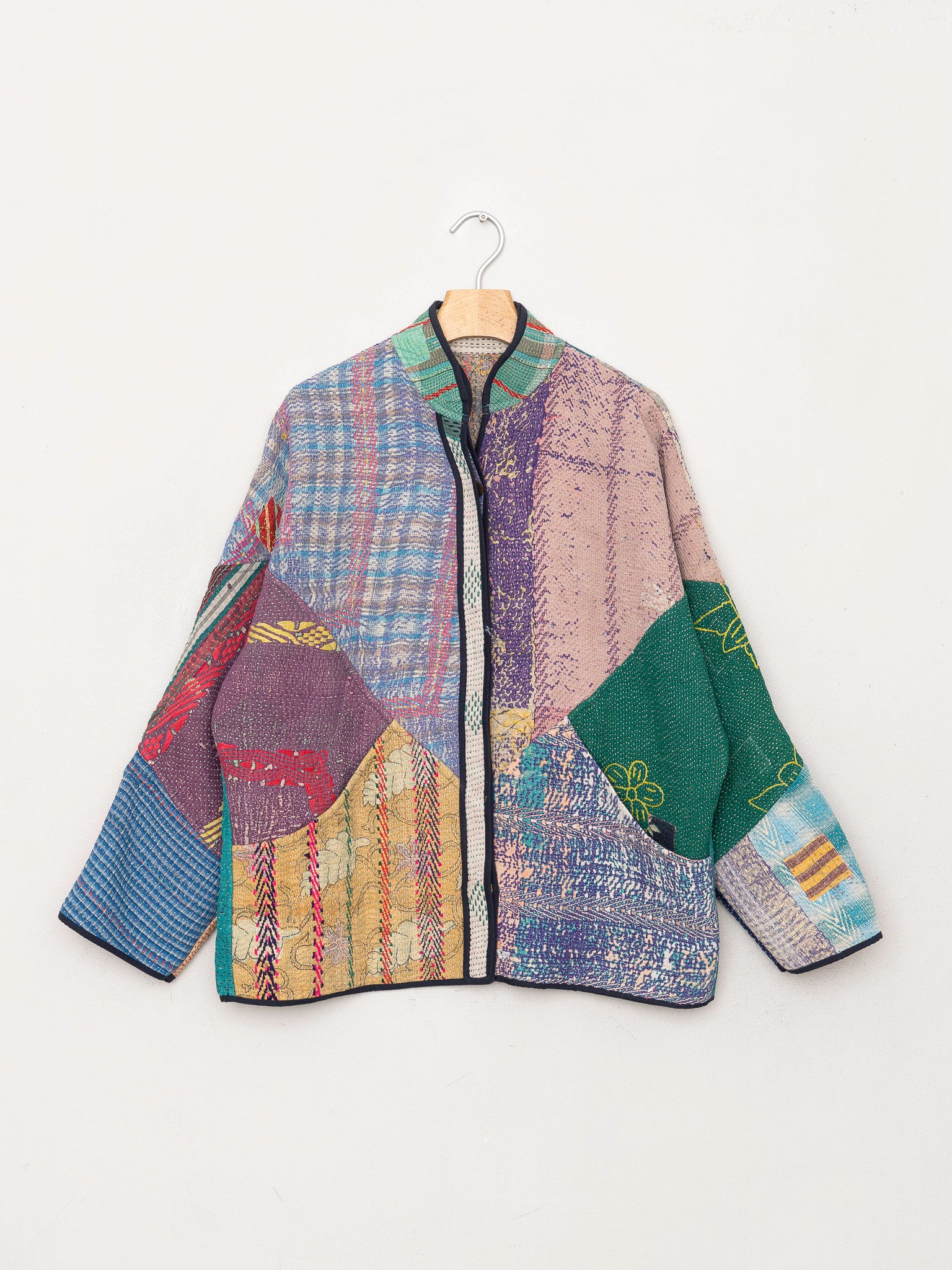 The Ladhiya Quilted Patchwork Kantha Jacket