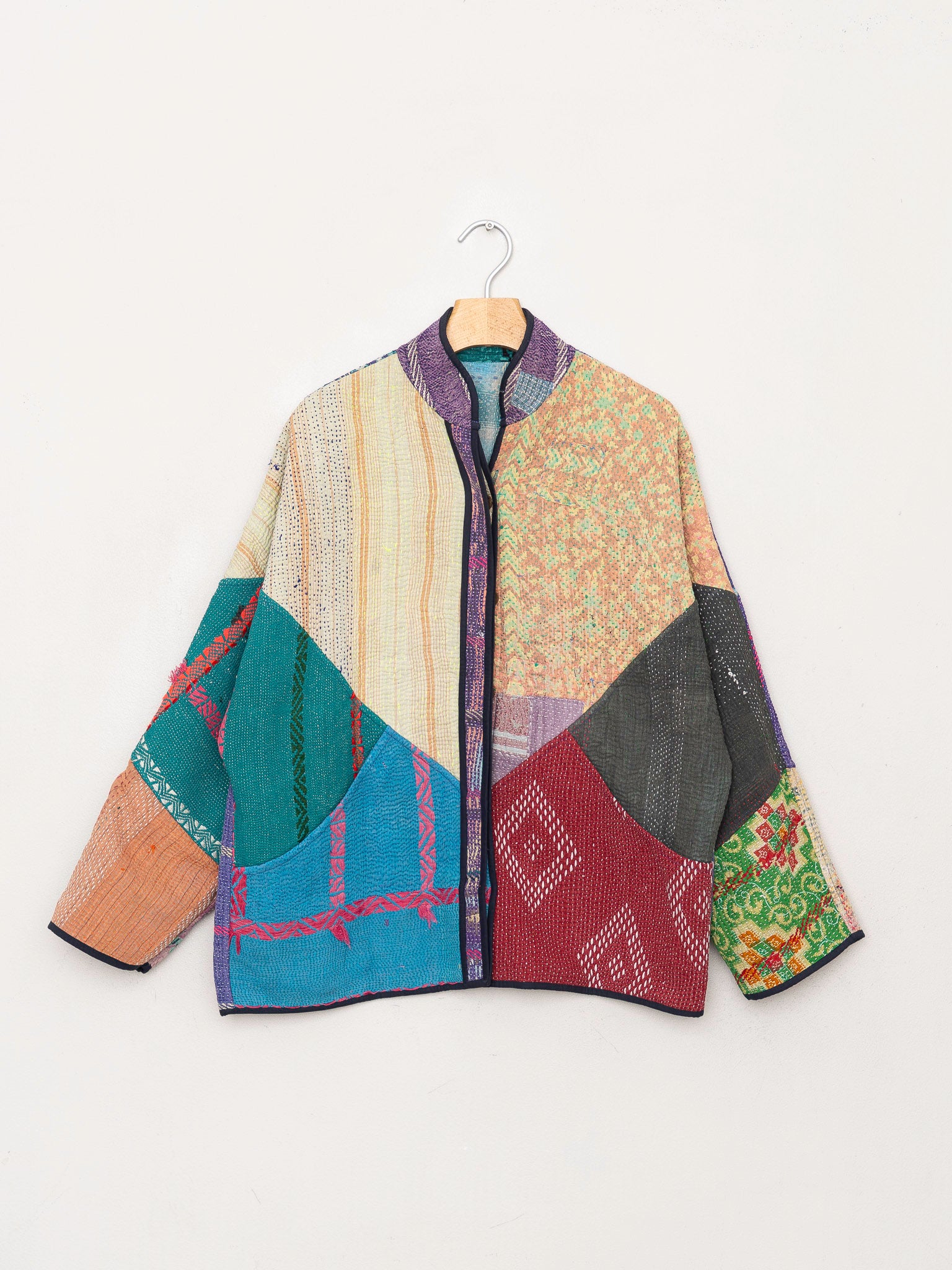 The Ladhiya Quilted Patchwork Kantha Jacket