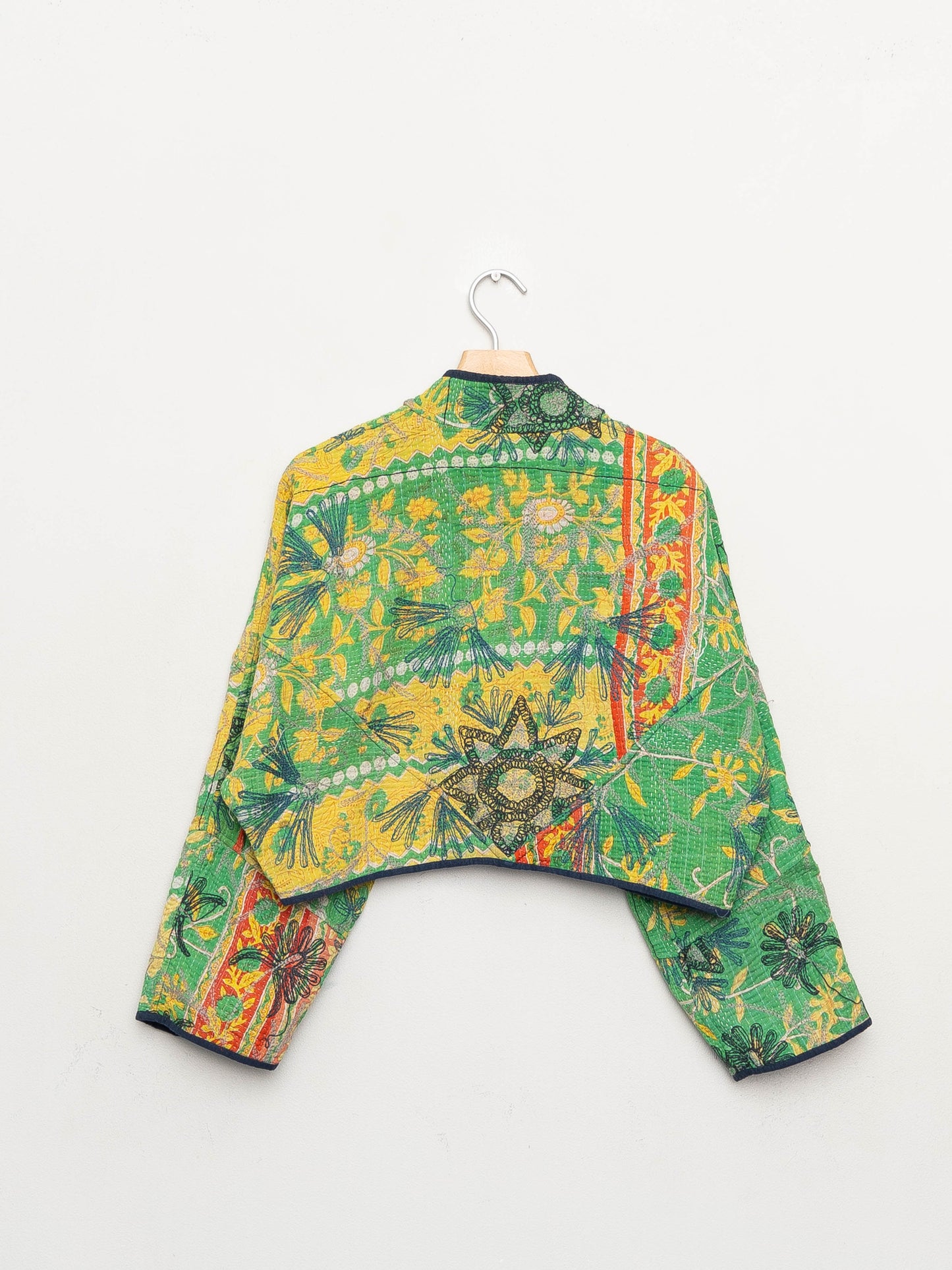 The Kaira Cropped Suzani Quilted Kantha Jacket