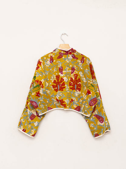The Kaira Cropped Suzani Quilted Kantha Jacket