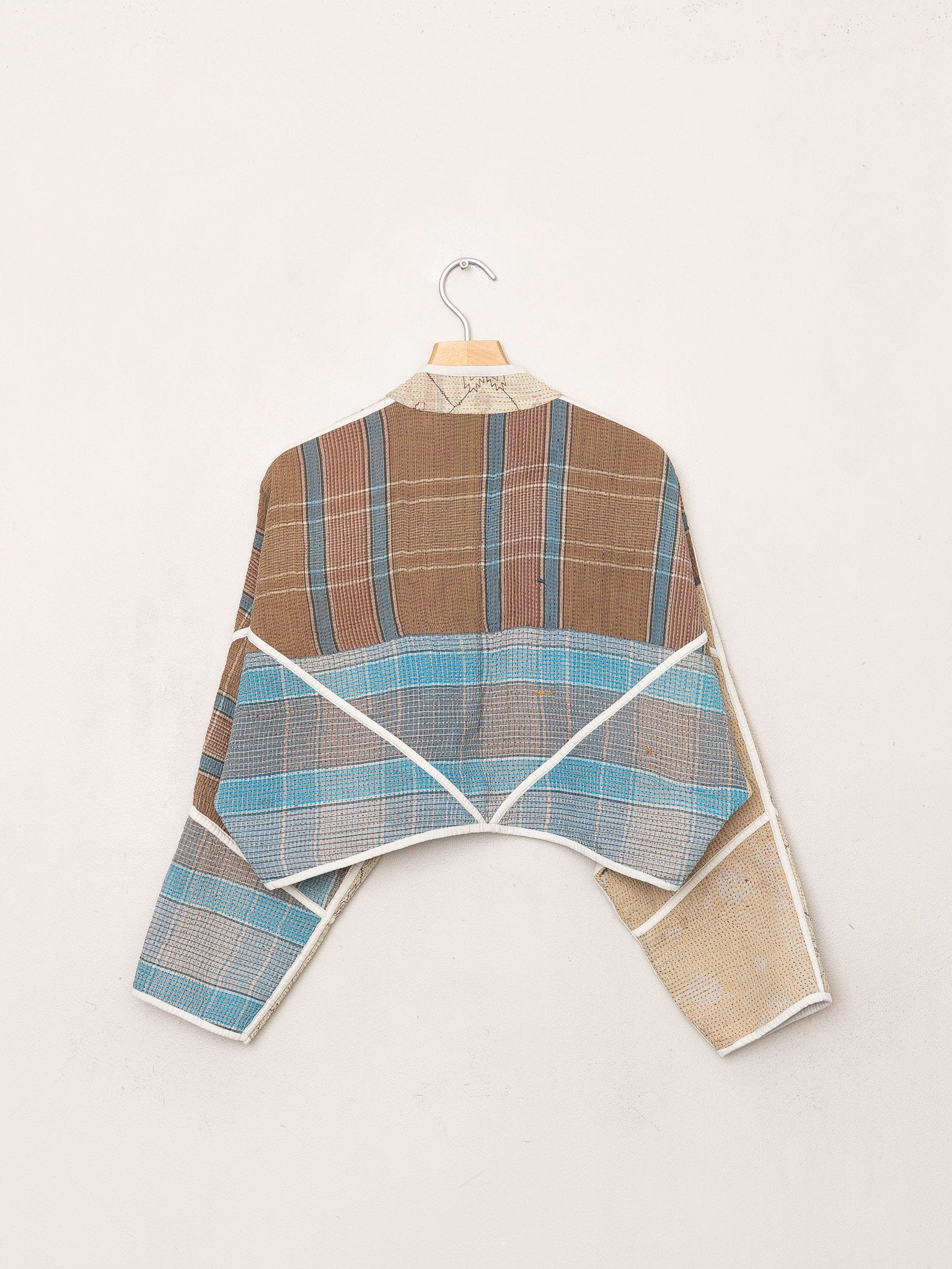 The Kaira Cropped Quilted Indigo Kantha Jacket