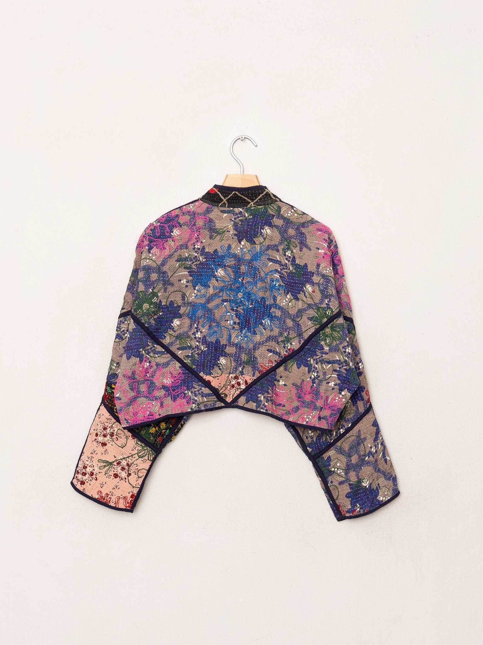 The Kaira Cropped Suzani Quilted Kantha Jacket