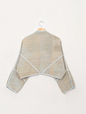 The Kaira Cropped Quilted Indigo Kantha Jacket