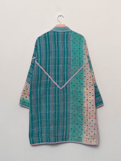 The Sai Quilted Patchwork Kantha Coat