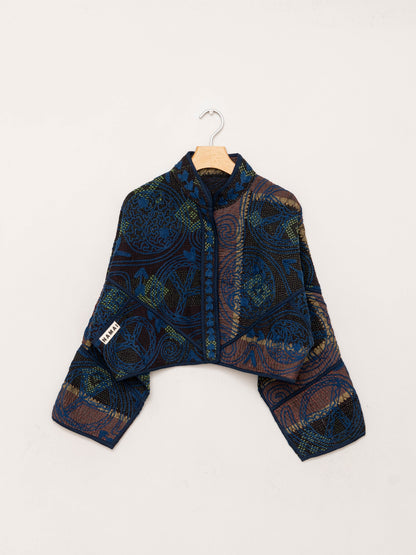 The Kaira Cropped Suzani Quilted Kantha Jacket