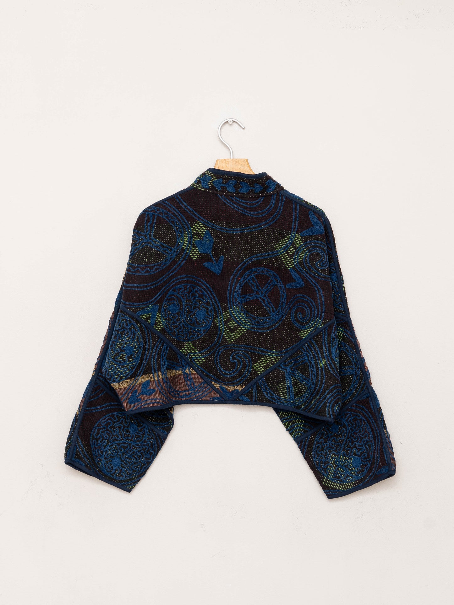 The Kaira Cropped Suzani Quilted Kantha Jacket