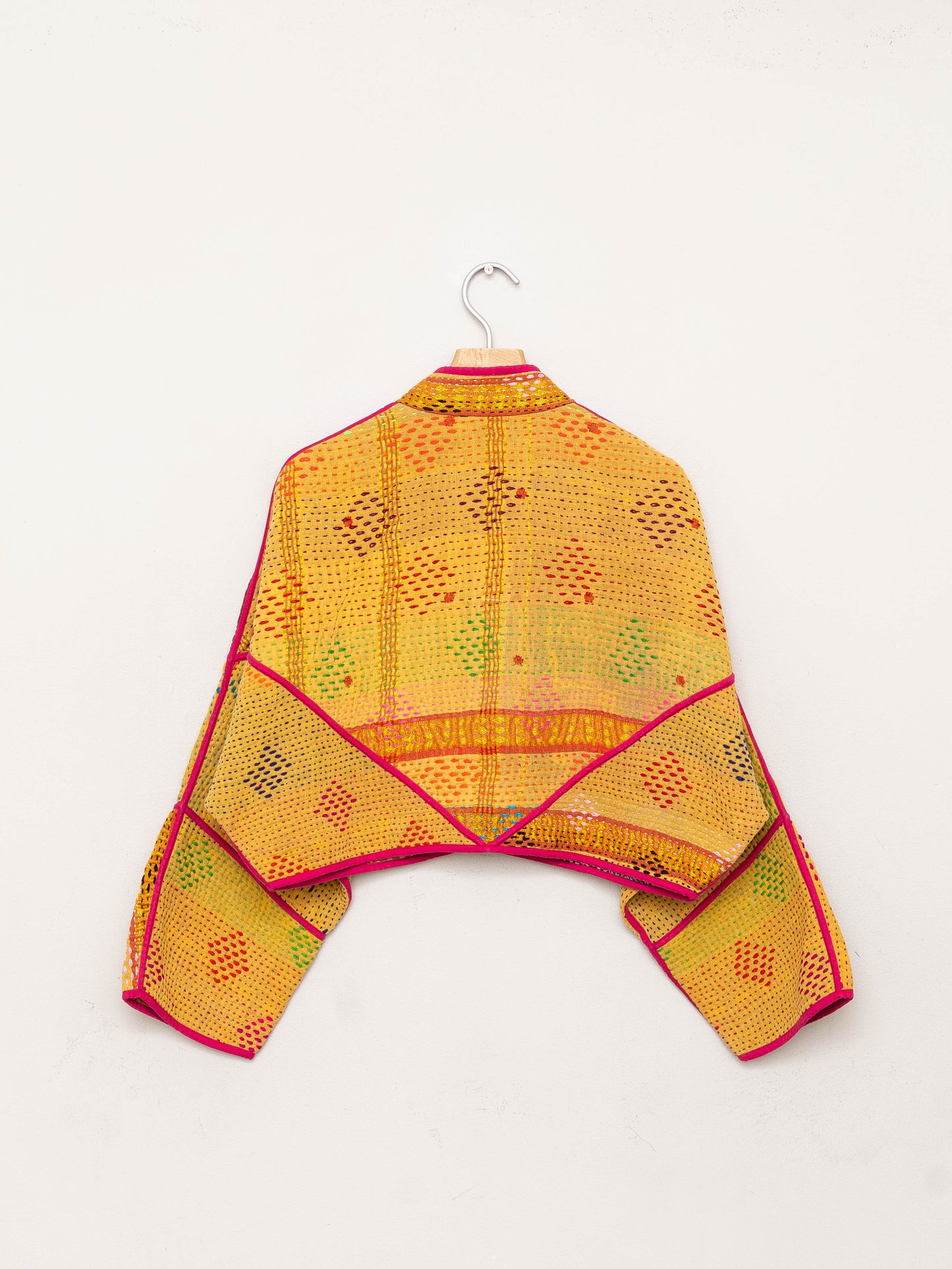 The Kaira Cropped Quilted Patchwork Kantha Jacket