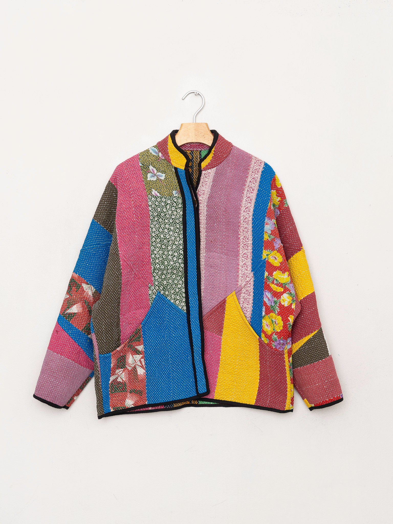 The Ladhiya Quilted Patchwork Kantha Jacket