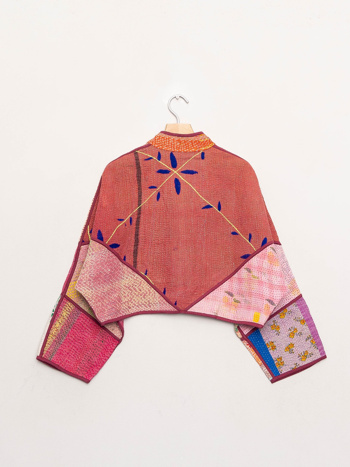 The Kaira Cropped Quilted Patchwork Kantha Jacket