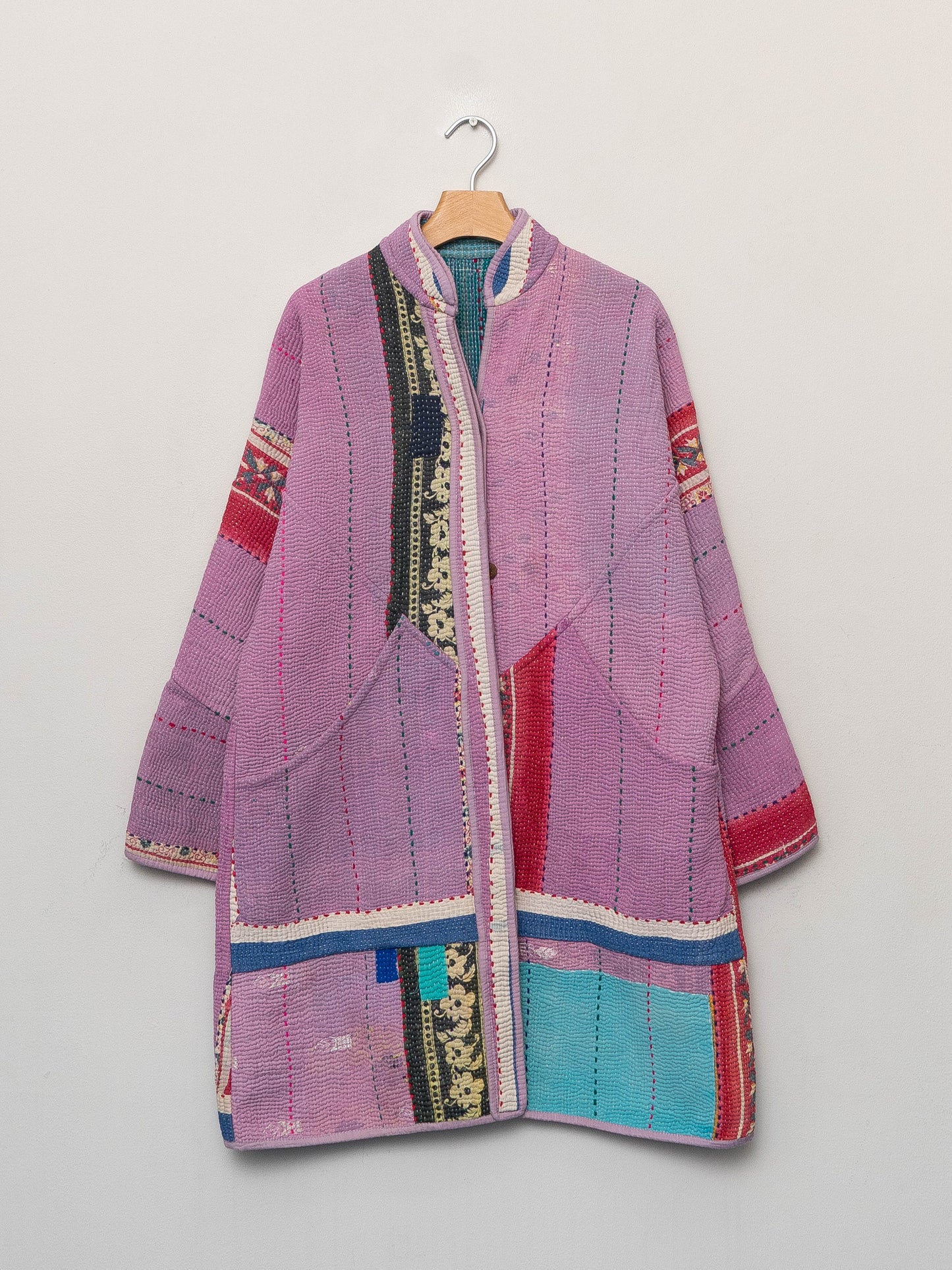 The Sai Quilted Patchwork Kantha Coat