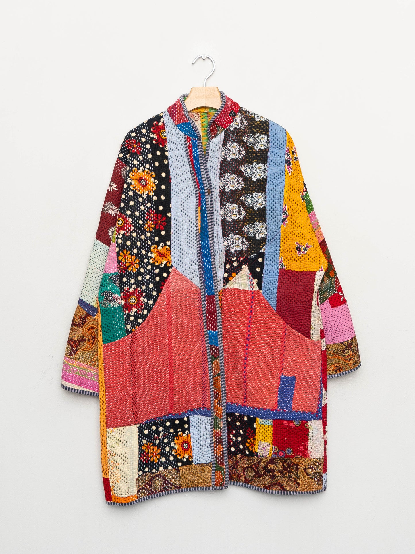 The Sai Quilted Patchwork Kantha Coat