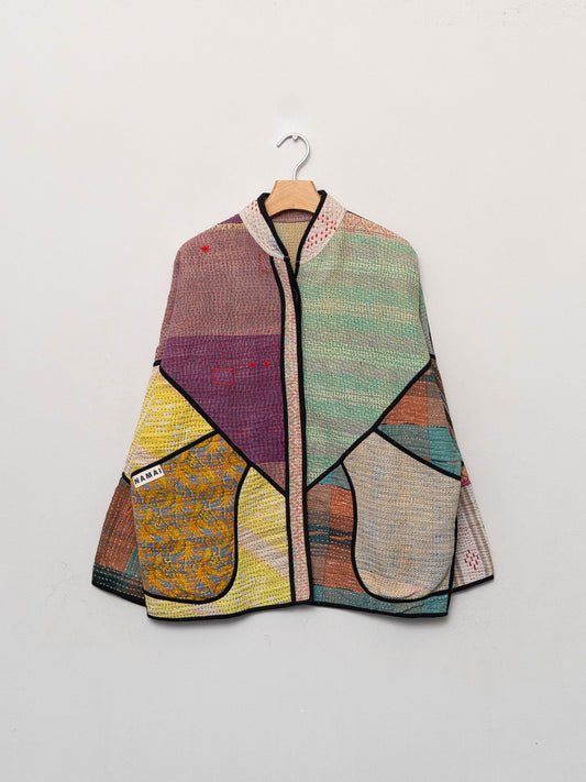 The Ladhiya Quilted Patchwork Kantha Jacket