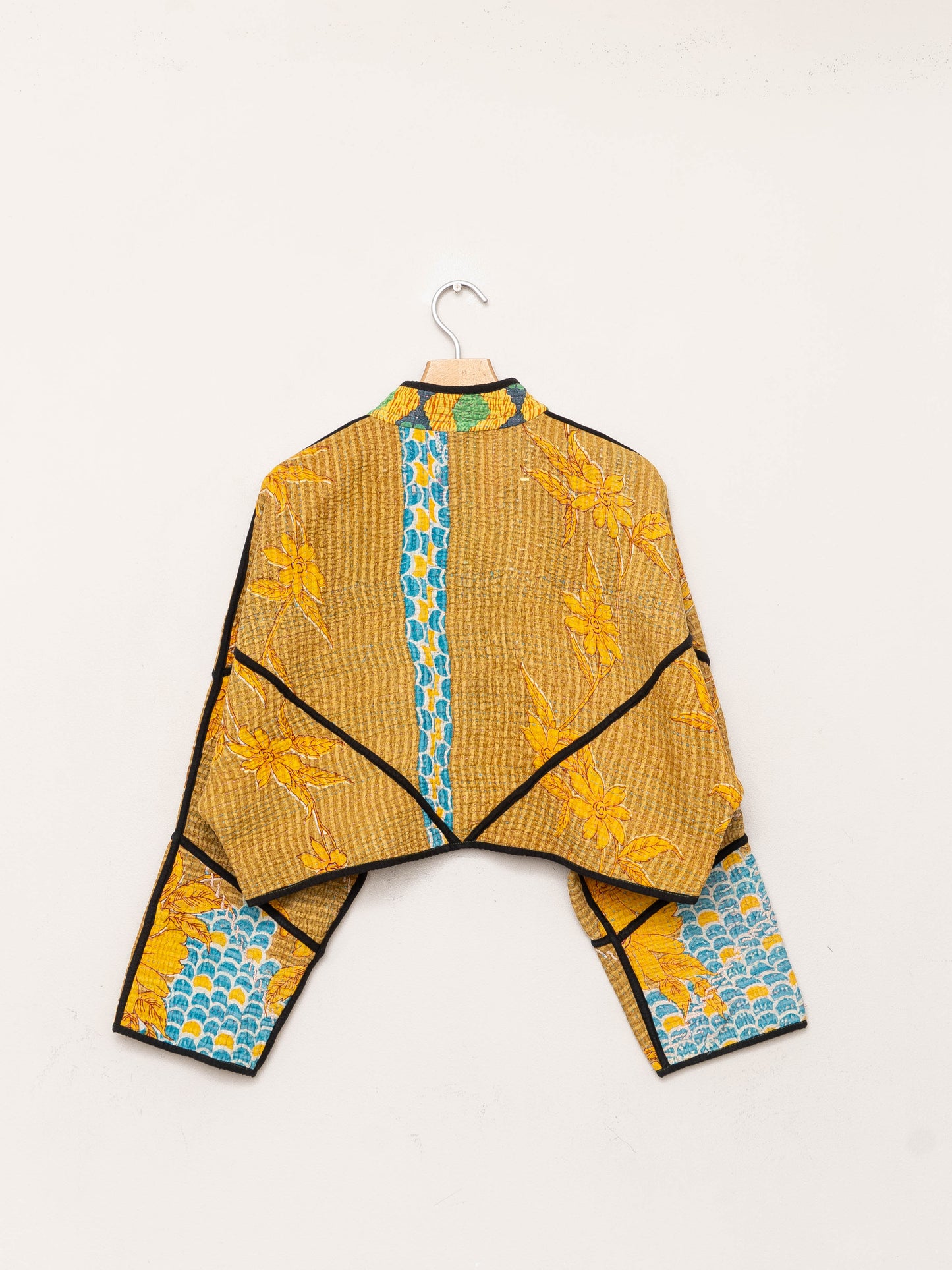 The Kaira Cropped Quilted Patchwork Kantha Jacket