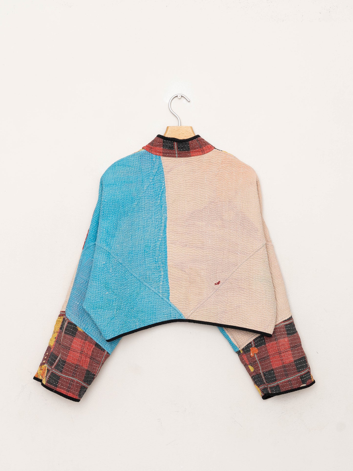 The Kaira Cropped Quilted Patchwork Kantha Jacket