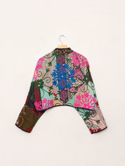The Kaira Cropped Suzani Quilted Kantha Jacket