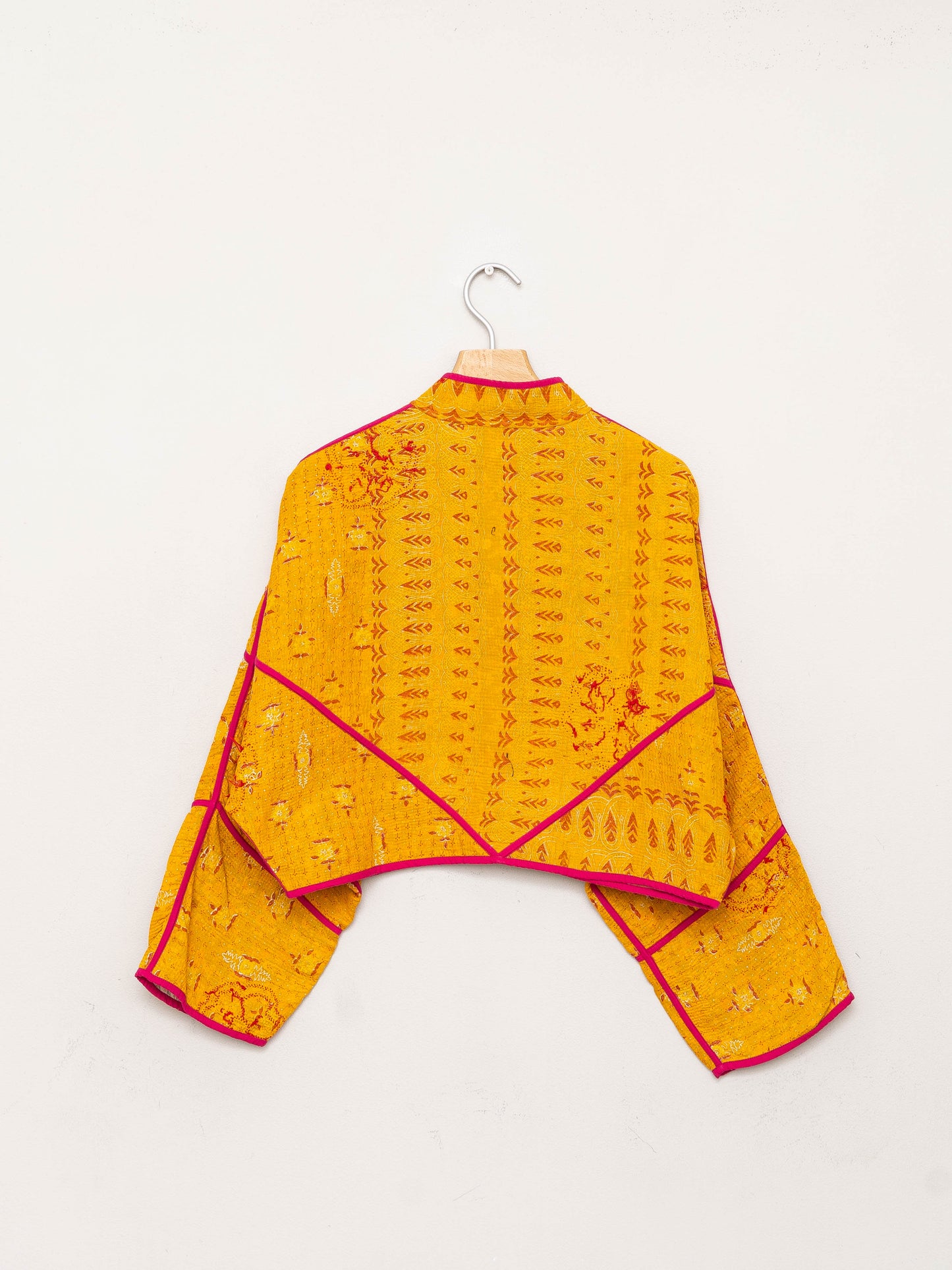 The Kaira Cropped Quilted Patchwork Kantha Jacket