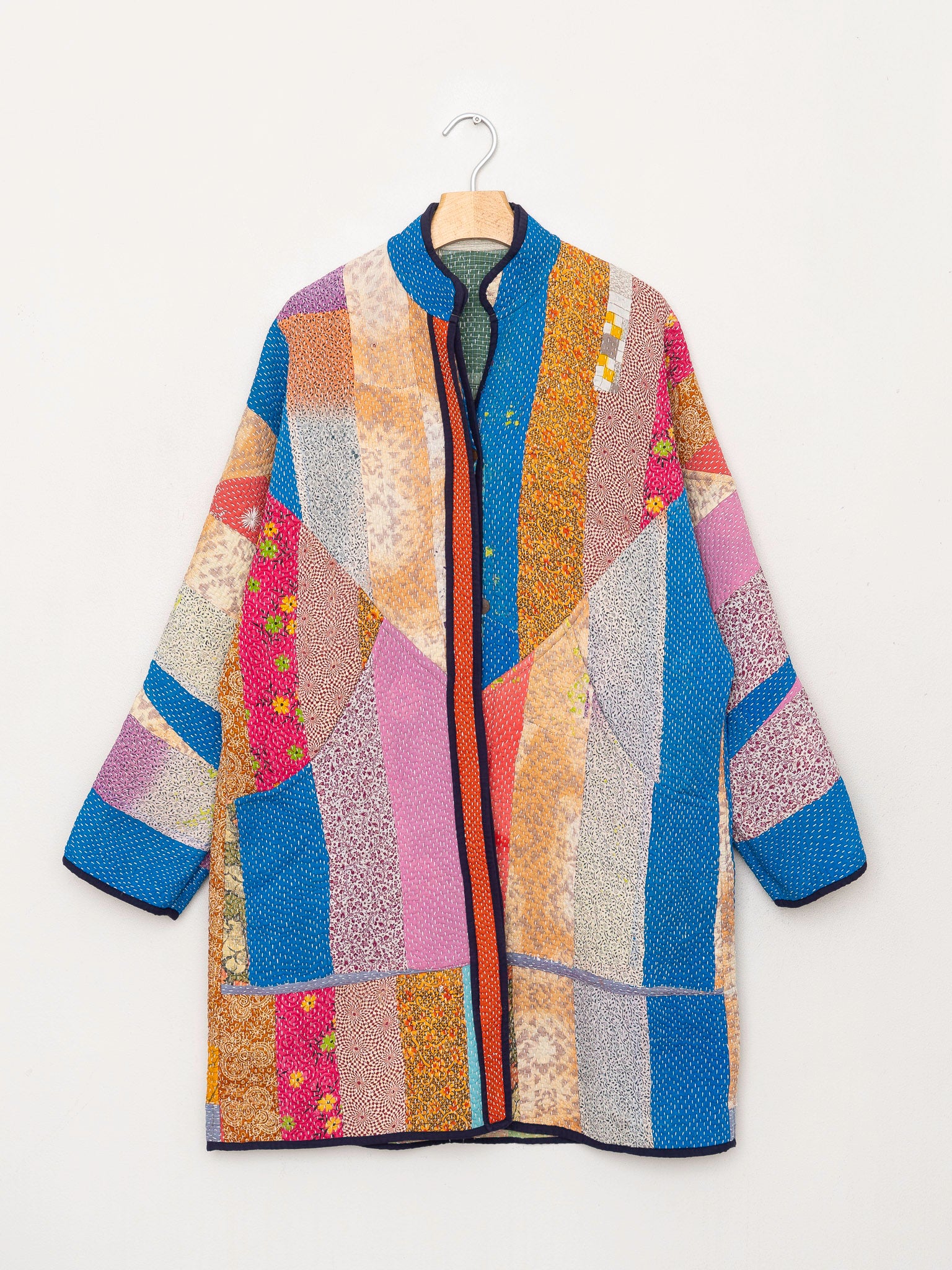 The Sai Quilted Patchwork Kantha Coat