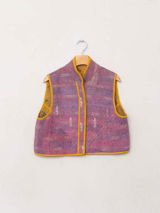 The Kaira Quilted Patchwork Kantha Vest