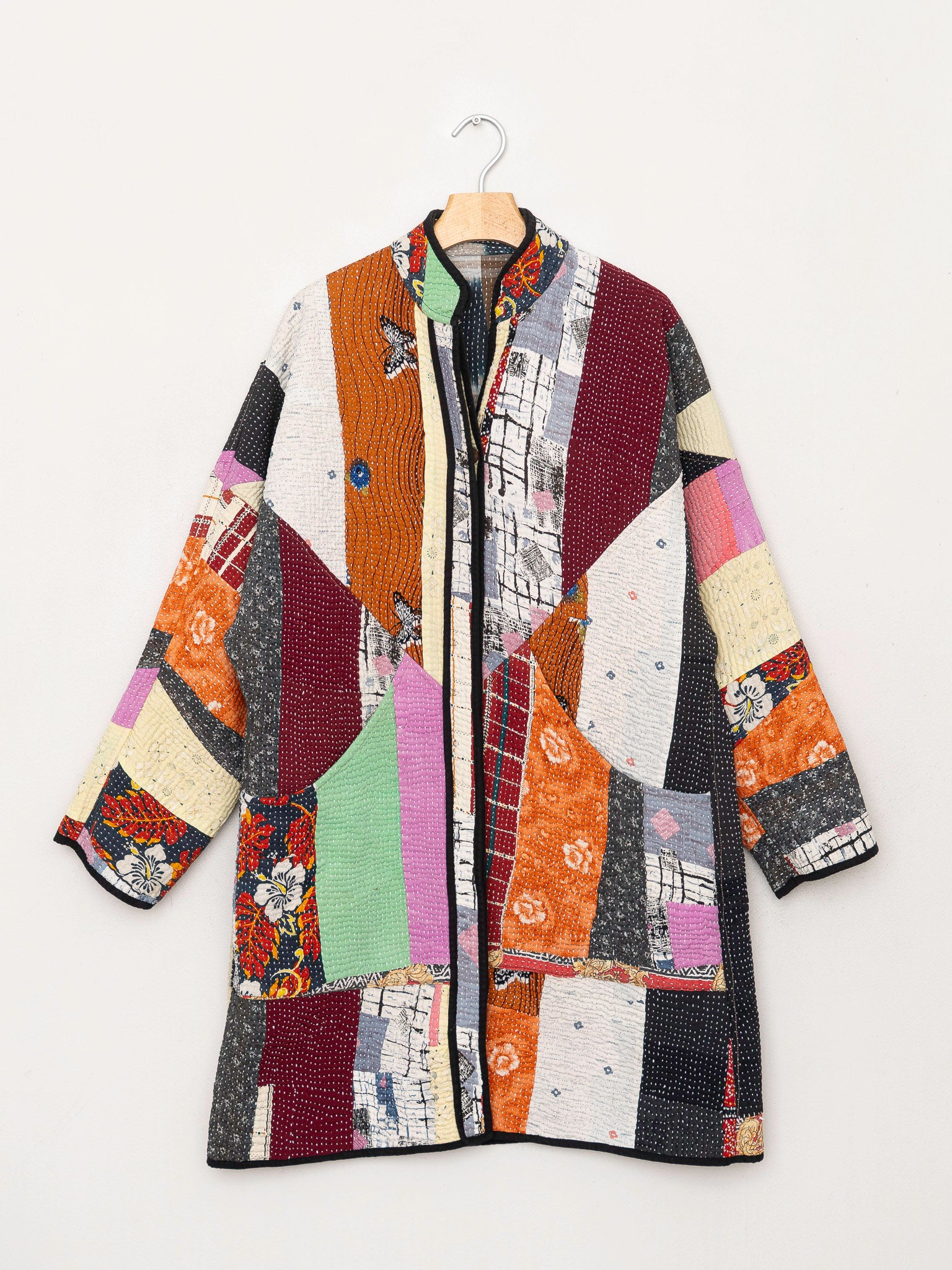 The Sai Quilted Patchwork Kantha Coat