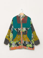The Narmada Quilted Patchwork Kantha Jacket