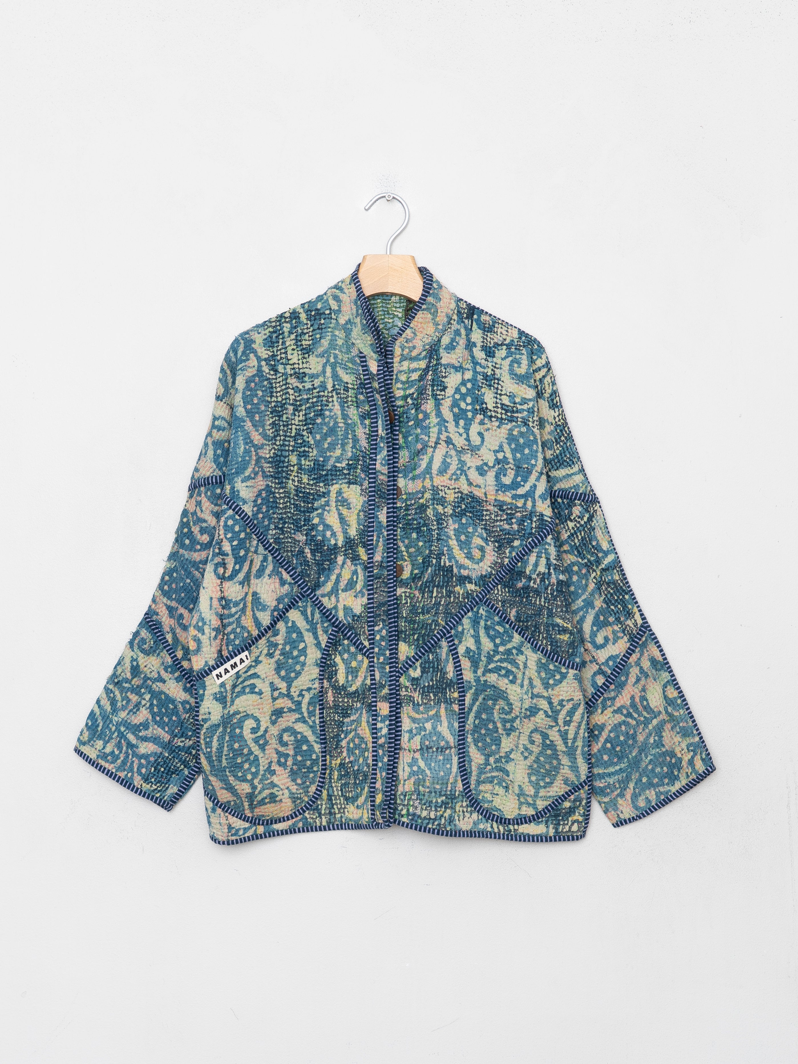 The Ladhiya Quilted Indigo Kantha Jacket