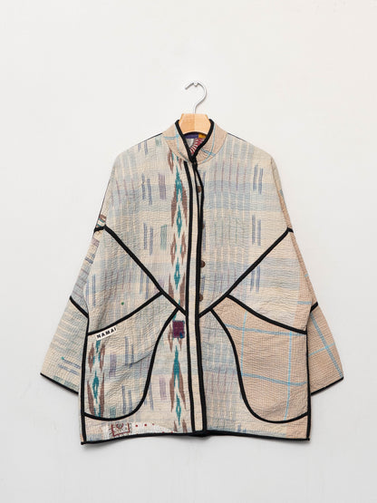 The Narmada Quilted Patchwork Kantha Jacket