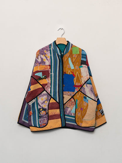 The Ladhiya Quilted Patchwork Kantha Jacket