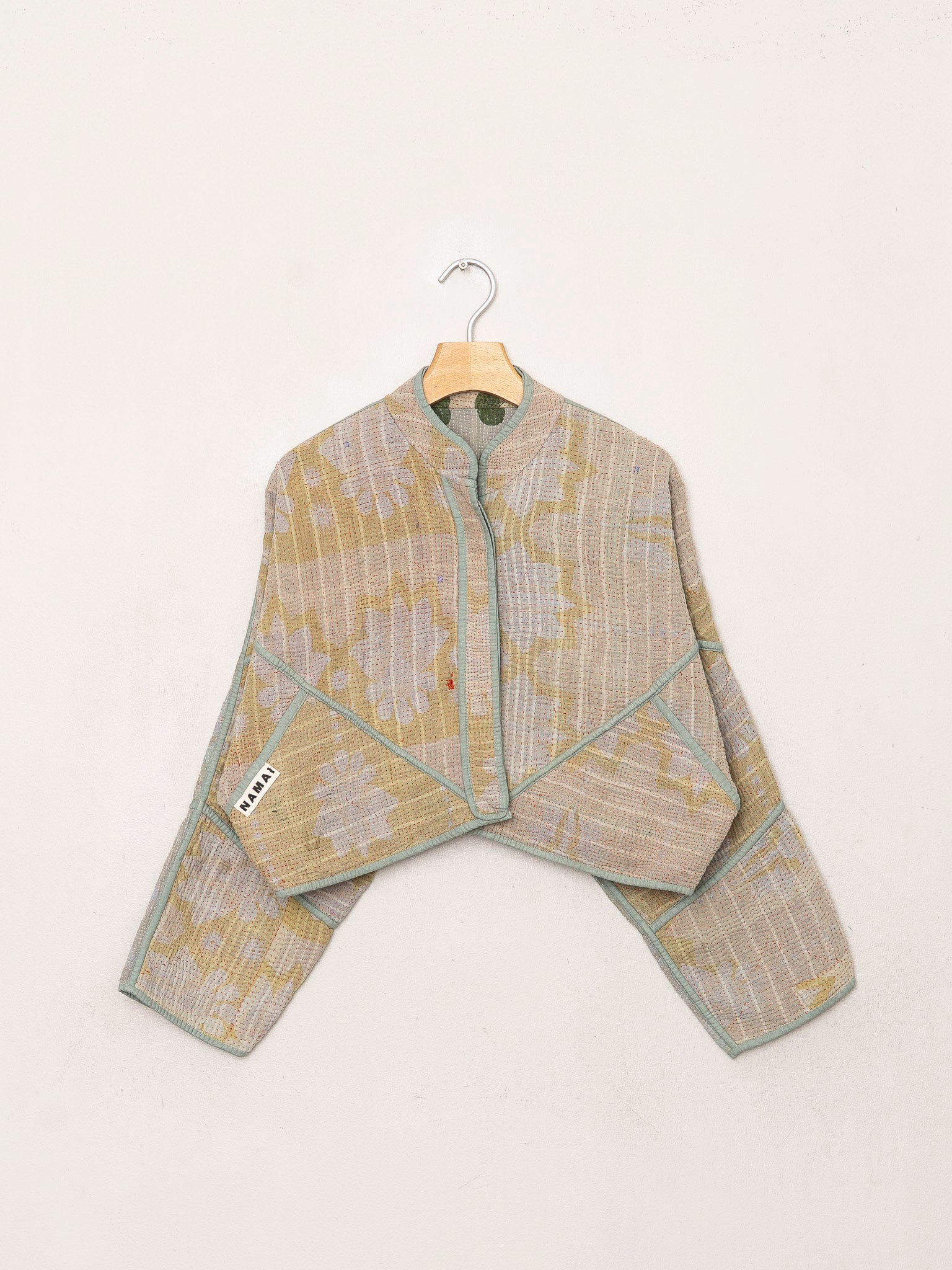 The Kaira Cropped Quilted Indigo Kantha Jacket