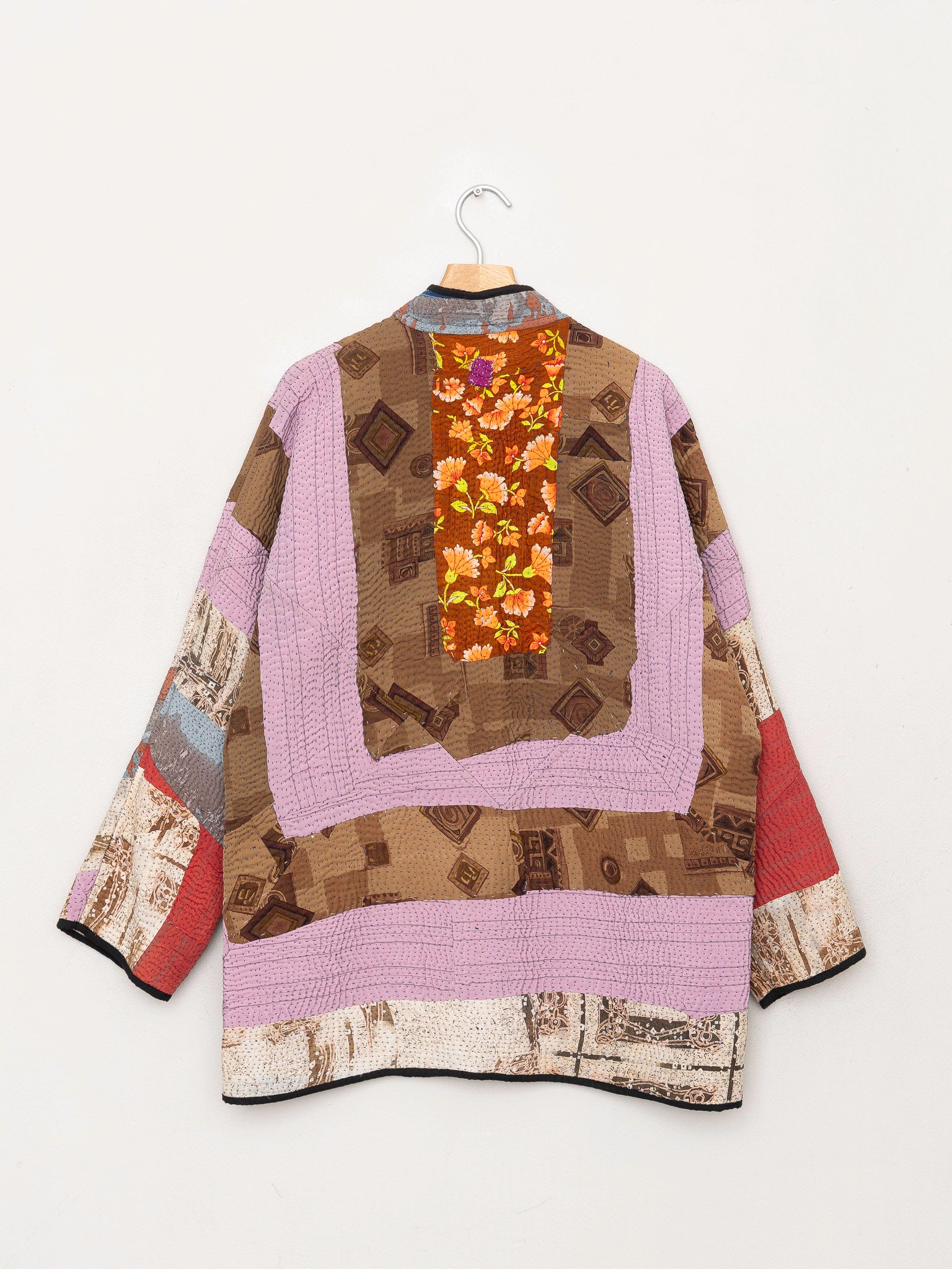 The Narmada Quilted Patchwork Kantha Jacket