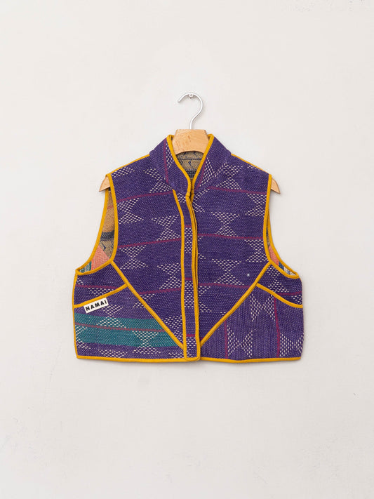 The Kaira Quilted Patchwork Kantha Vest