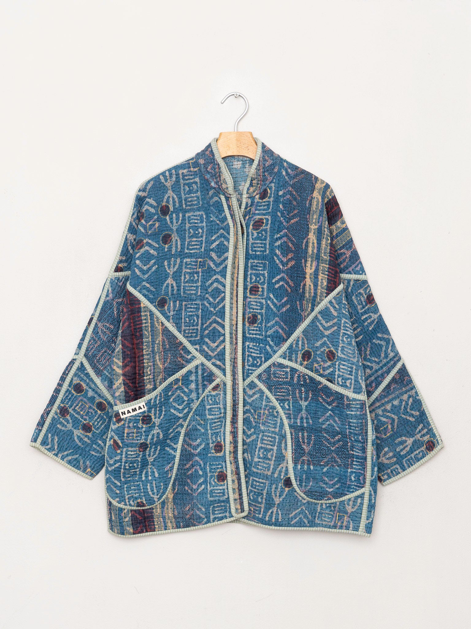 The Narmada Quilted Indigo Kantha Jacket