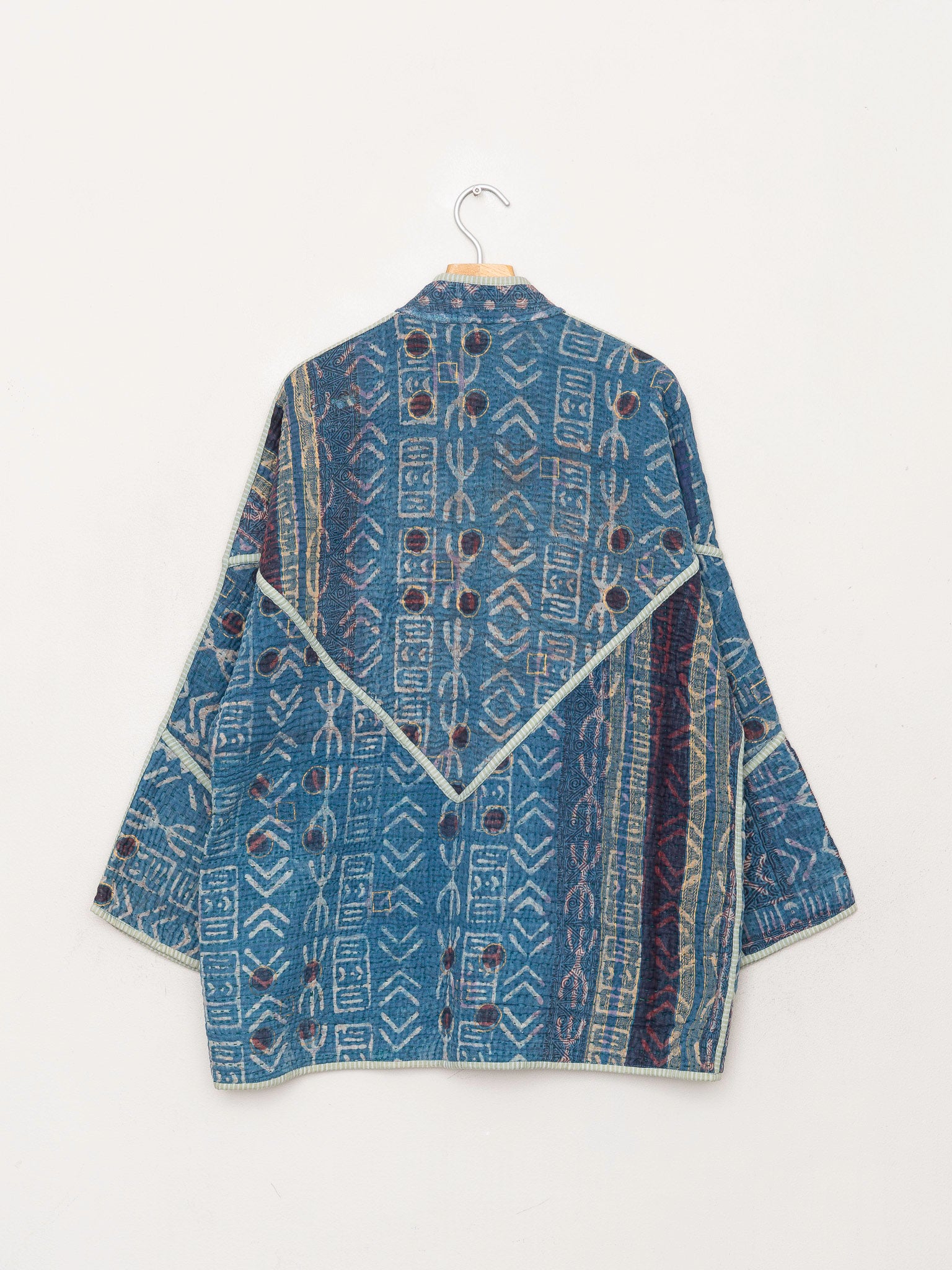The Narmada Quilted Indigo Kantha Jacket