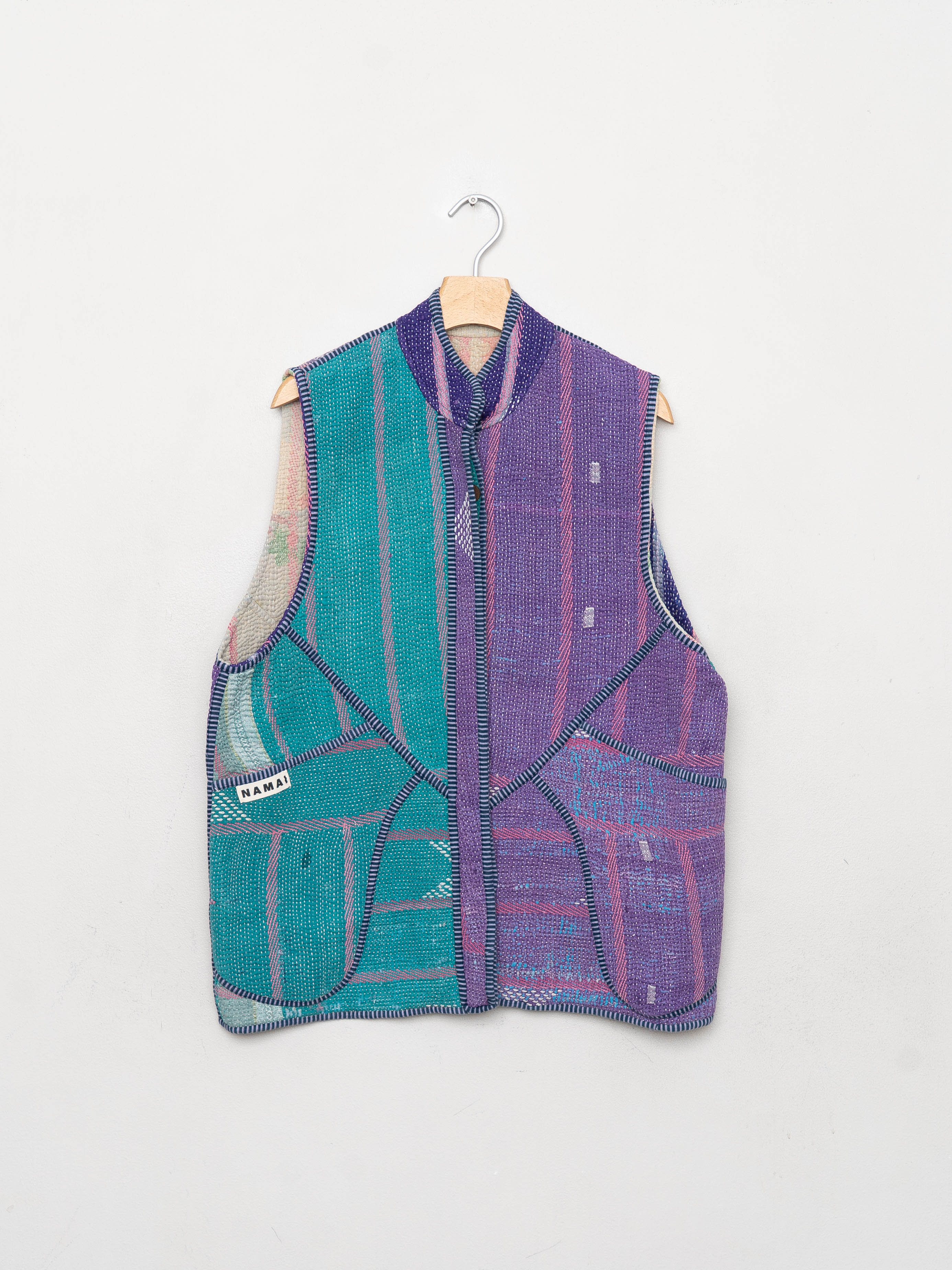 The Ladhiya Quilted Patchwork Kantha Vest