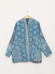 The Narmada Quilted Indigo Kantha Jacket