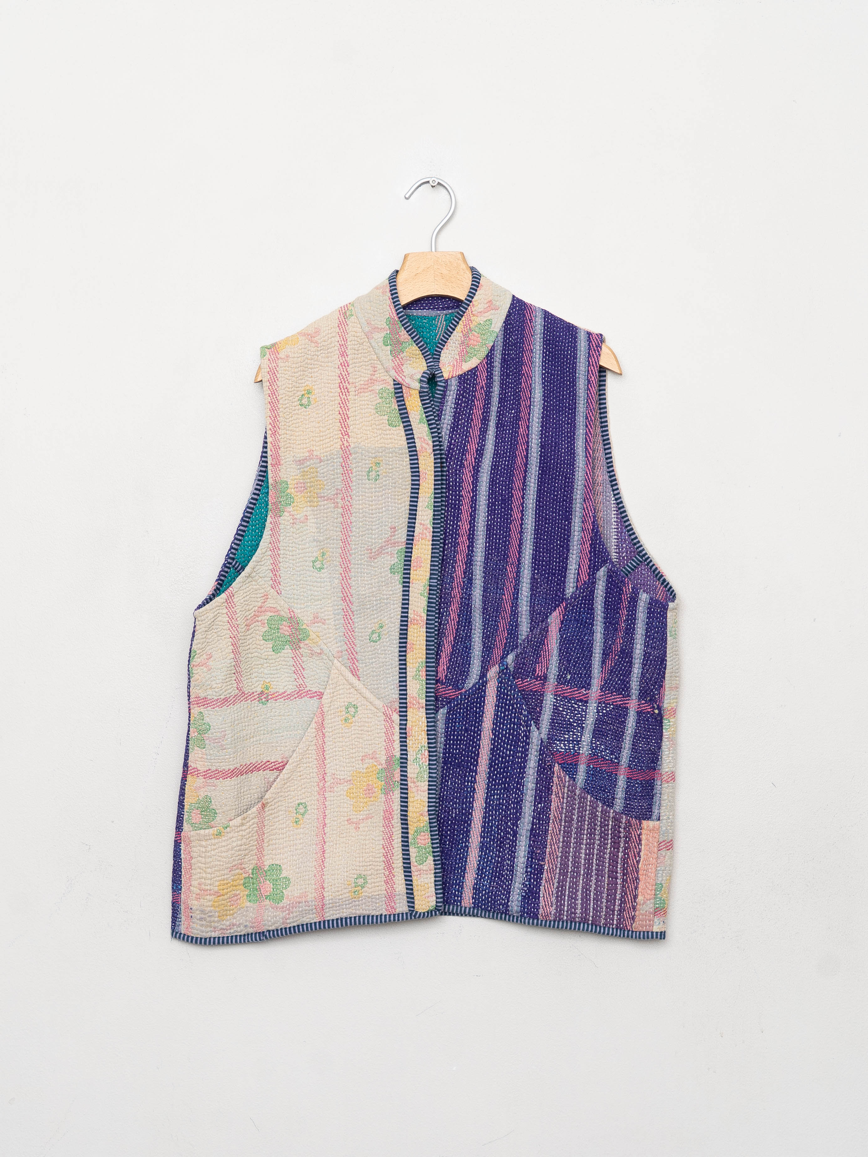 The Ladhiya Quilted Patchwork Kantha Vest