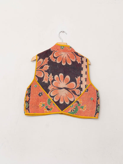 The Kaira Quilted Patchwork Kantha Vest