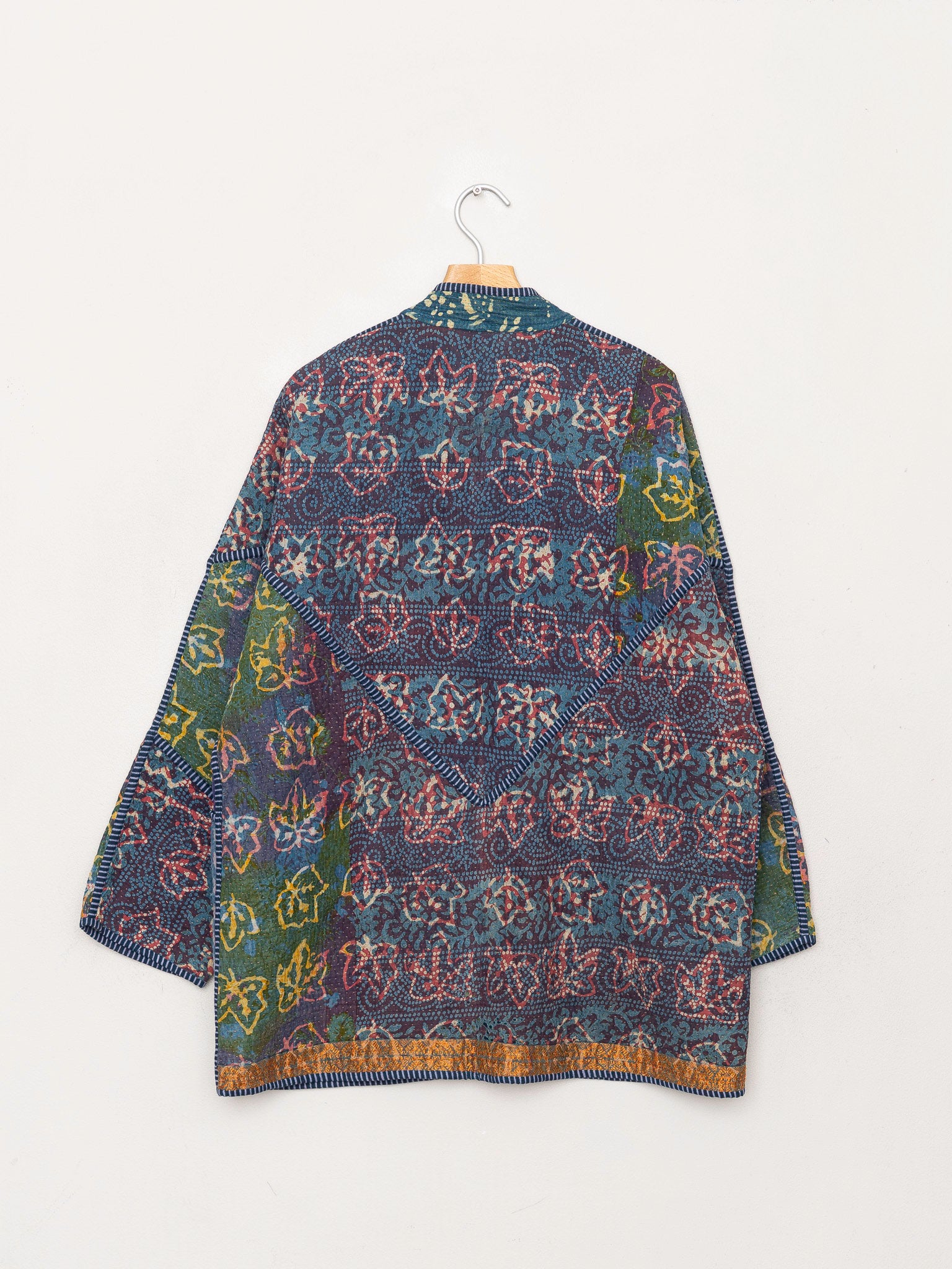The Narmada Quilted Indigo Kantha Jacket