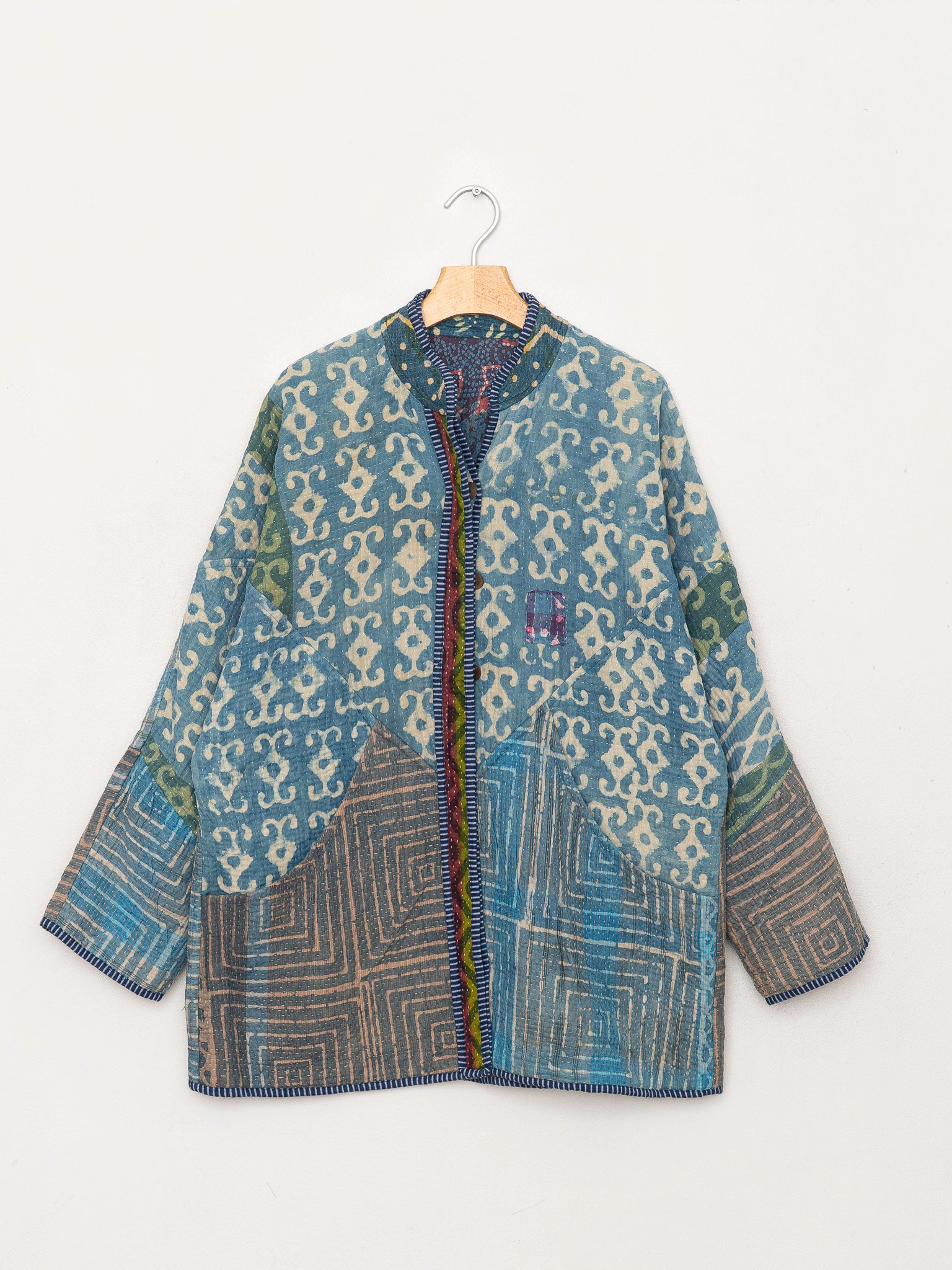 The Narmada Quilted Indigo Kantha Jacket