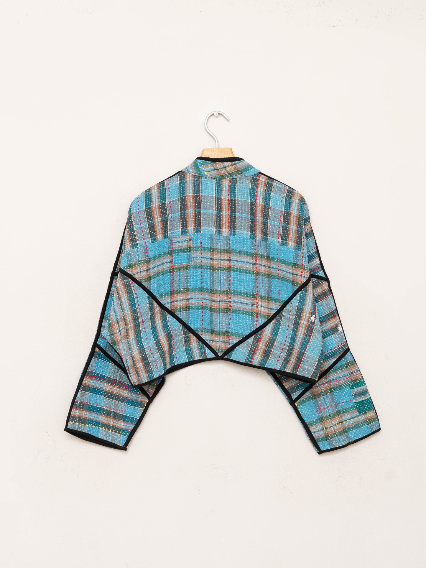 The Kaira Cropped Quilted Patchwork Kantha Jacket