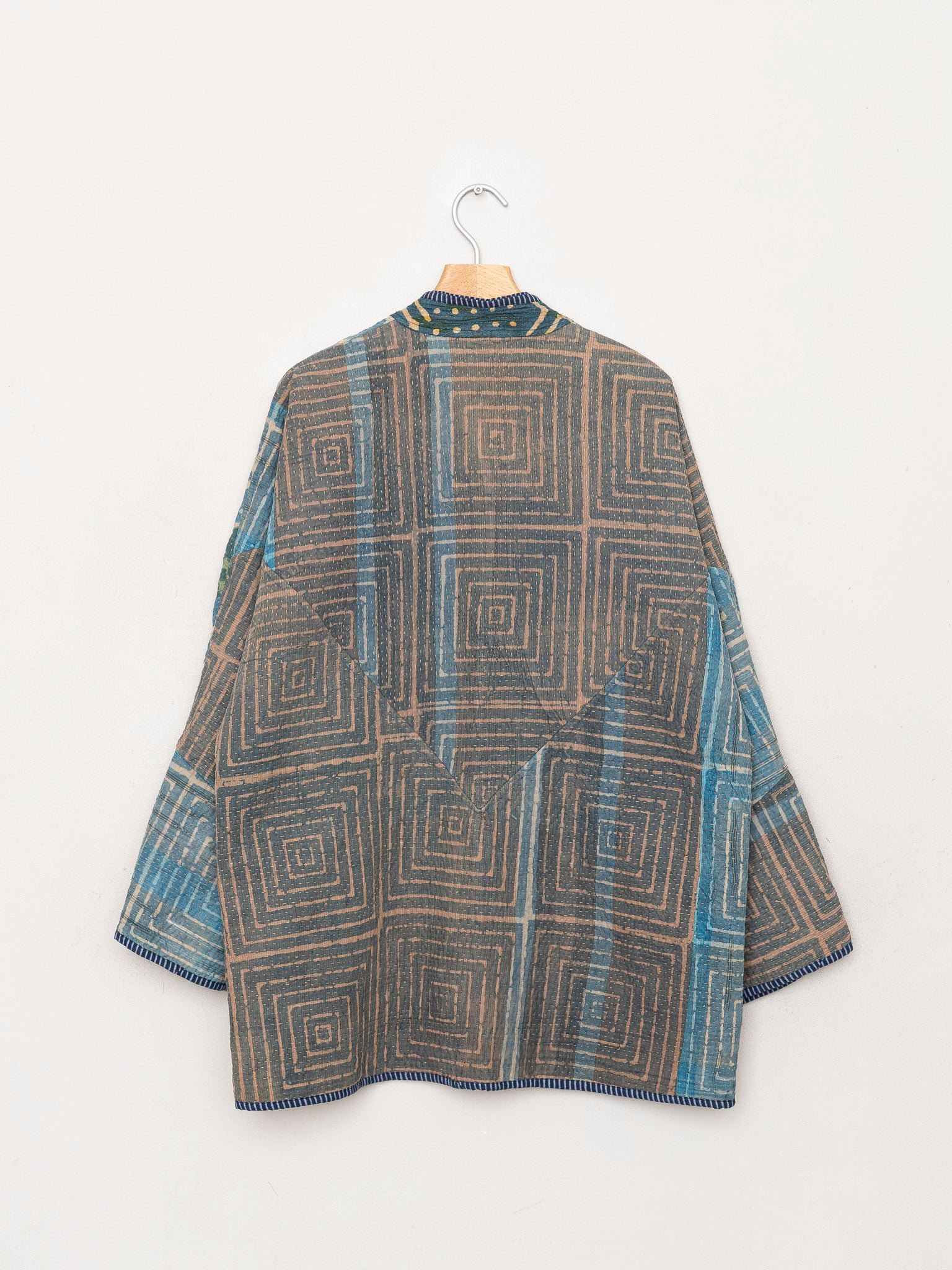 The Narmada Quilted Indigo Kantha Jacket