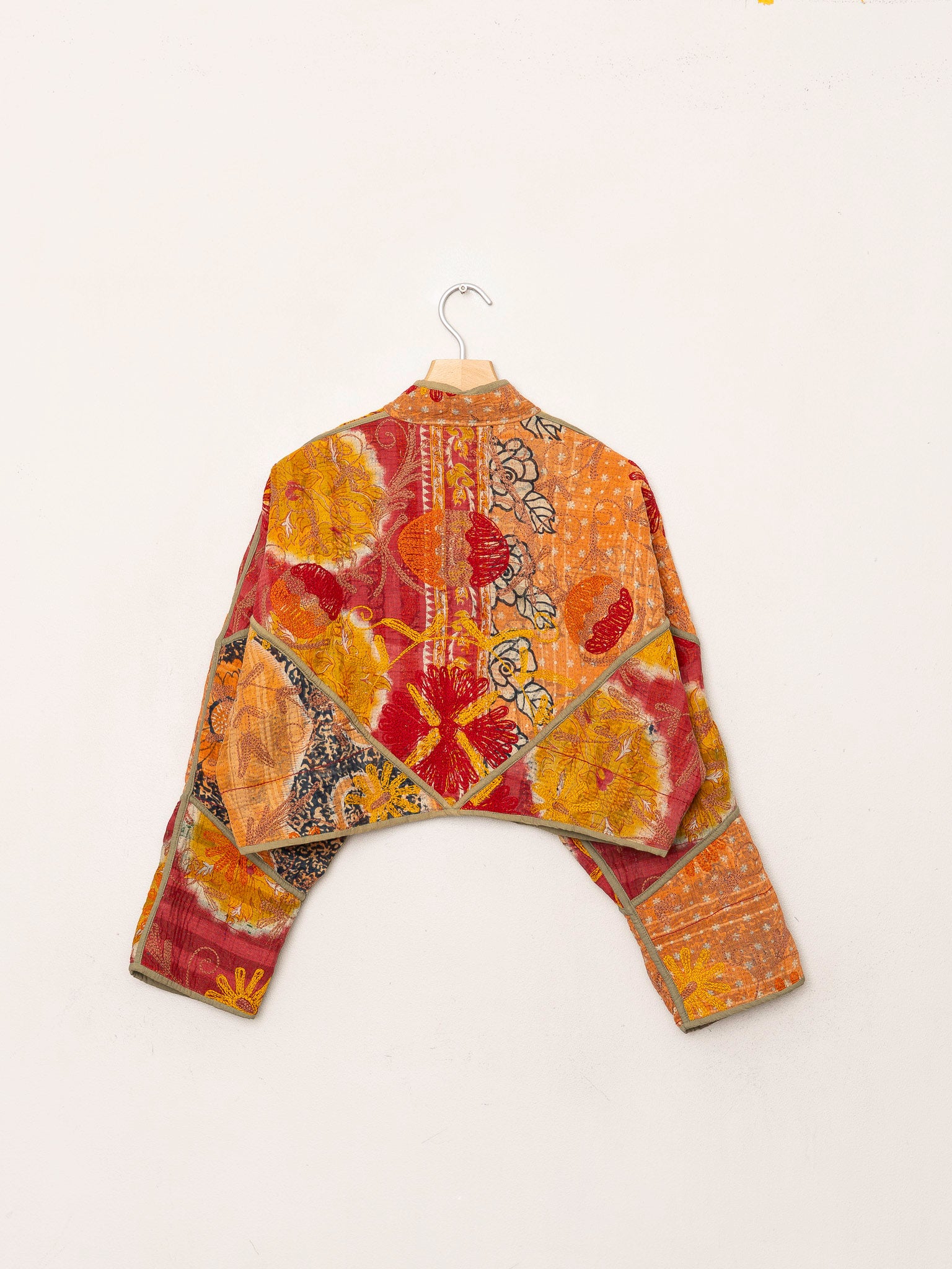 The Kaira Cropped Suzani Quilted Kantha Jacket