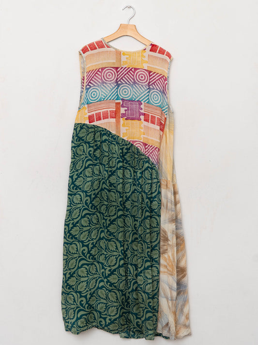 The Anan Long Dress  - Medium / Large - Upcycled Silk