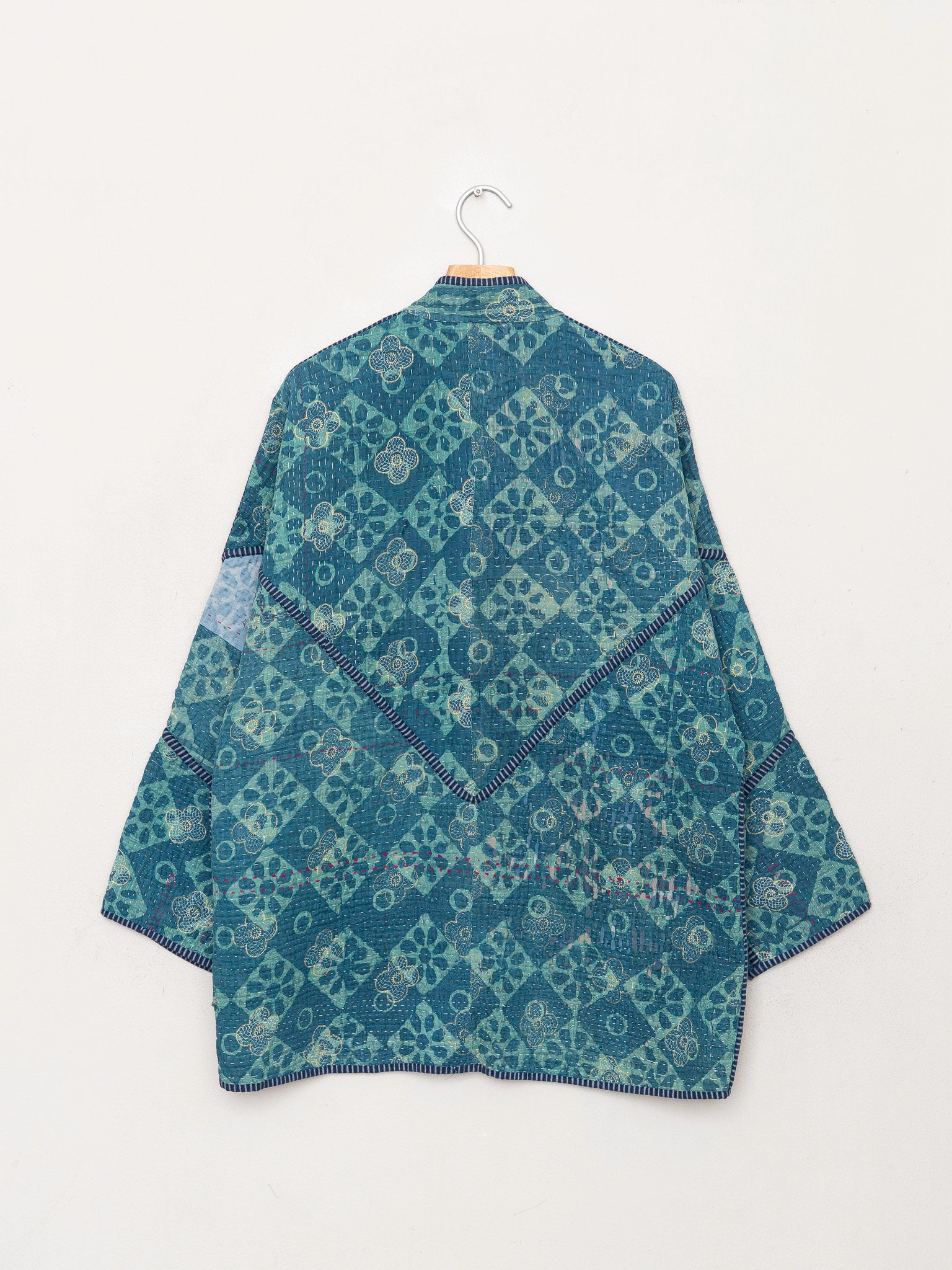 The Narmada Quilted Indigo Kantha Jacket