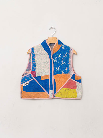 The Kaira Quilted Patchwork Kantha Vest