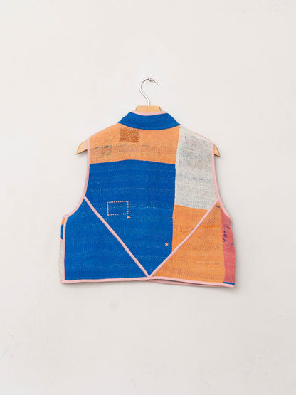 The Kaira Quilted Patchwork Kantha Vest
