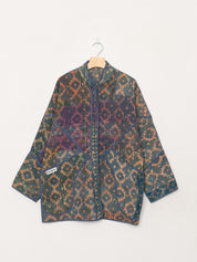 The Narmada Quilted Indigo Kantha Jacket