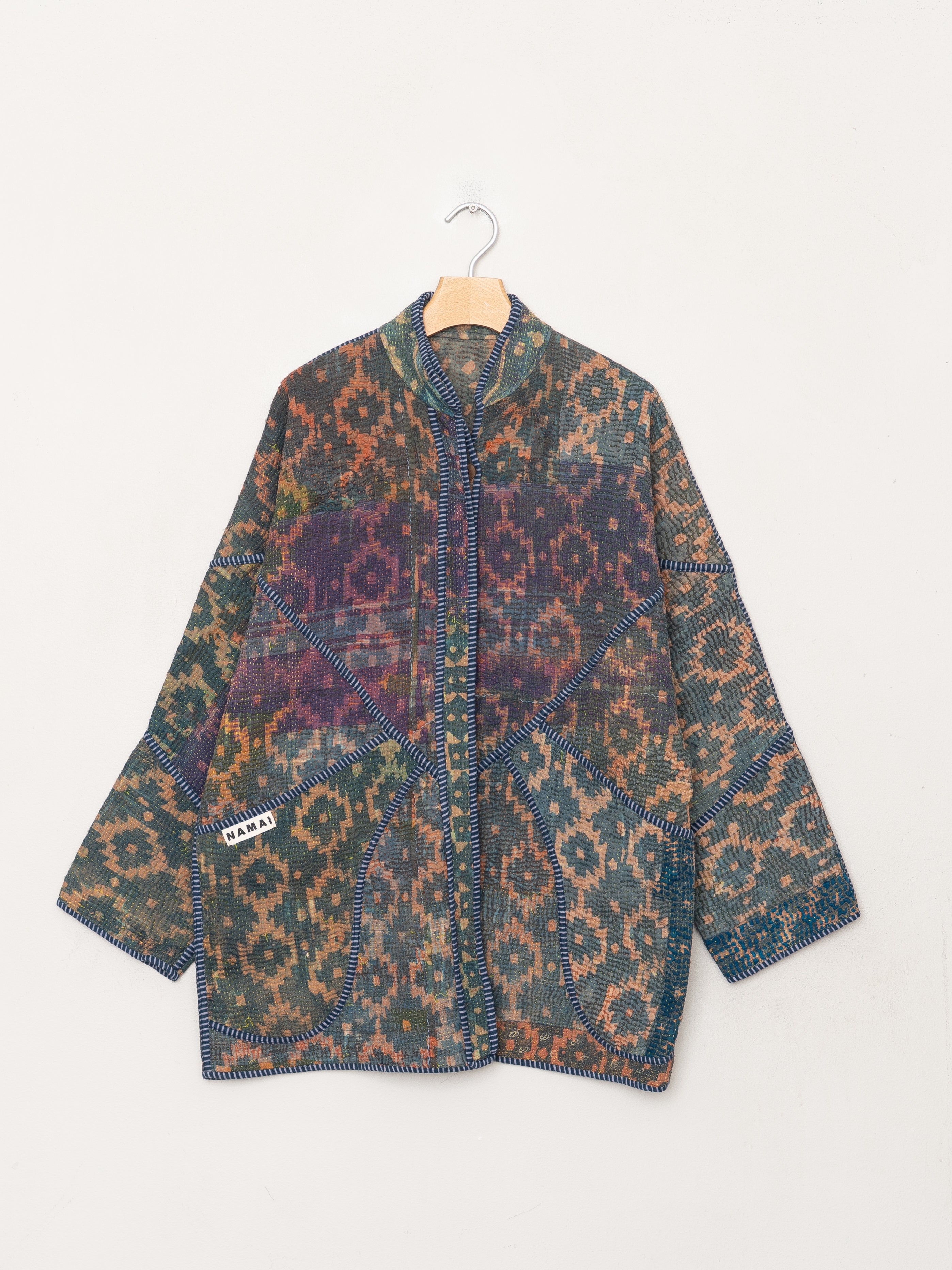 The Narmada Quilted Indigo Kantha Jacket